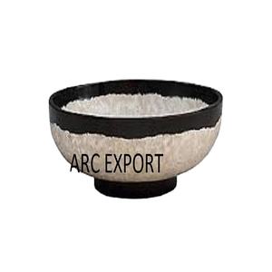 Nouvel arrivage de bol de service de nourriture enduit de poudre noire de conception antique avec décoration de table en métal bol de service pour accessoire de cuisine - Product Image 1