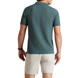 Camiseta de Hombre de Primera Calidad, 100% Algodón, Cuello en V, a Rayas, 260g, Manga Larga, Suave, Transpirable, de Lujo, Tejida, Informal - Product Image 3