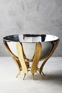 Silver Color Leaf Shape Design Decorative Bowl Aluminum Material Home Use Luxury Modern Unique Bowl - Product Image 3