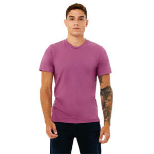 Heather Magenta เสื้อทีแขนสั้น CVC สตรีและชาย: ผ้าฝ้ายปั่นแหวนหวีแอร์ลูม 52%, โพลี 48%, 32 เดี่ยว, 4.2 ออนซ์ - Product Image 1