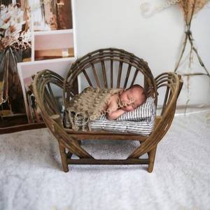 Classic Vintage Bamboo Cane Indoor Mini Kids Sofa Furniture Newborn Kids Bed Photography Props Chair Play Couch for Toddlers - Product Image 3
