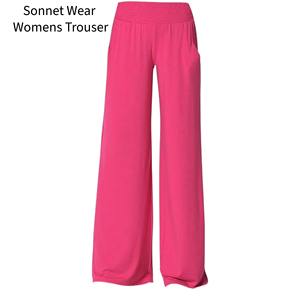 Pantalons longs pour femmes, taille haute, coupe ample, décontractés, avec poche - Product Image 3