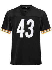 Maillot de football unisexe personnalisé noir uniforme d'équipe court sport compétition d'entraînement décontracté grande taille imprimé nom du joueur - Product Image 2