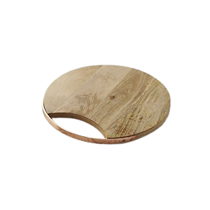 Ustensiles de cuisine à forte demande Plateau en bois naturel Plateau de service en bois d'acacia écologique avec poignée en métal Planche à découper à forte demande - Product Image 1