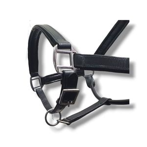 Halters rembourrés en cuir noir - Product Image 5