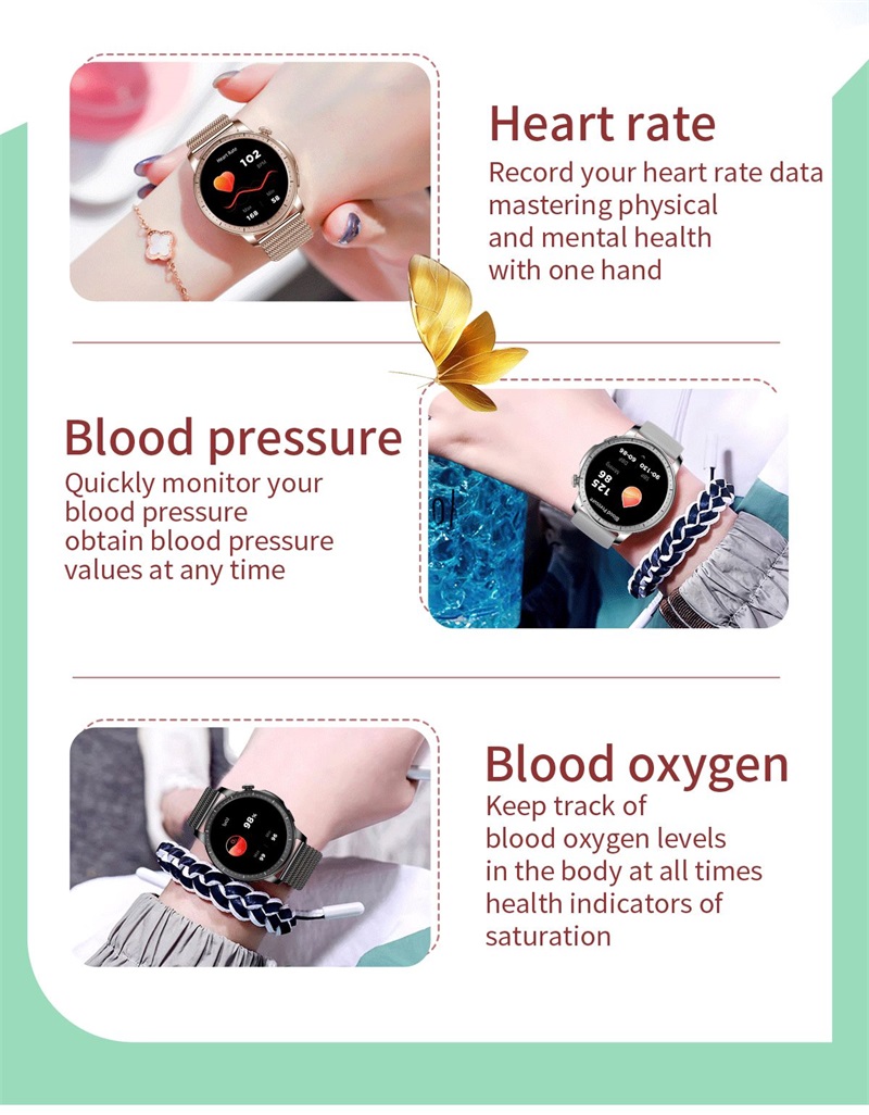 Blood Pressure Sanag Smartwatch Damen F60 Inch Round Screen Heart