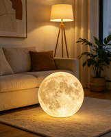Lampe de nuit LED 3D moderne en forme de lune, 15 cm, rechargeable par USB, télécommande RGB, intensité réglable, lampe lunaire à piles, salon, chambre à coucher