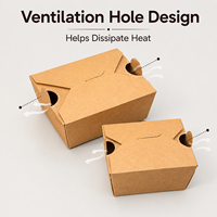 Boîtes alimentaires en papier kraft en stock, jetables, pour emballage commercial à emporter, avec lamination intérieure pour salades et poulet frit