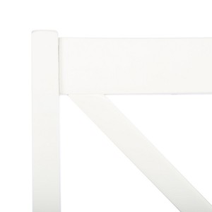 Chaise de salle à manger simple en teck massif avec cadre blanc et assises de couleur naturelle pour une utilisation intérieure et extérieure - Product Image 6