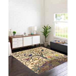 Birds on Tree Branches <b>Rugs</b>, Printed <b>Rug</b>, Colorful, Nursery Decor,<b>Chenille</b> <b>Rug</b> - Product Image 1