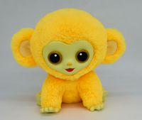 Peluche singe jaune mignon de 18 cm avec visage, mains et pieds en vinyle plastique, poupée en peluche pour la vente en gros et la personnalisation