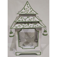 Lanterne Pagode en Métal Peinte à la Main de Qualité Créative, Porte-Bougie de Table, Porte-Bougie Tealight, Décoration d'Intérieur pour la Décoration de Jardin
