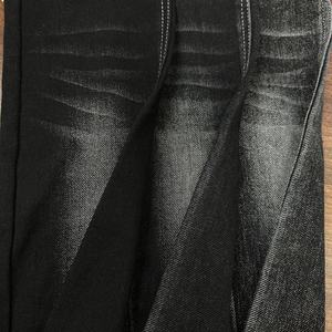 Tissu denim noir Lizhi XH5026K-1B en sergé extensible teint en fil croisé, avec support en tissu éponge 8 fils, pour sacs de mode garçons et filles - Product Image 5