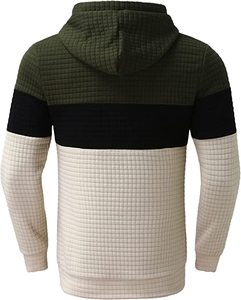 Ensemble de short de jogging réfléchissant en deux pièces 100% coton pour hommes, sweat-shirt coupe-vent à capuche avec fermeture éclair complète, taille élastique - Product Image 2