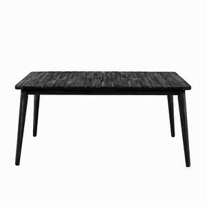 Mesa de comedor minimalista moderna con patas cónicas para cocina, comedor, estilo escandinavo, rejilla superior, acabado negro - Product Image 2