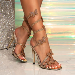 Nouvelles sandales ouvertes à strass papillon pour le printemps et l'été, style décontracté, tendance et polyvalente, pour l'extérieur - Product Image 3