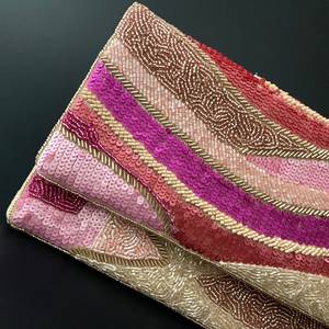 Bolso de mano informal hecho a mano con cuentas de vidrio multicolor, artesanía india, forma personalizada, con asa, MS Handicraft - Product Image 6