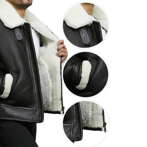 Chaqueta de invierno para hombre de estilo universitario clásico personalizado directo de fábrica, piel de vaca, superventas, aspecto de conductor de camión, soporte de piel sintética - Product Image 5