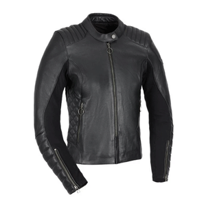 Veste de moto en cuir noir véritable pour cavaliers avec des rayures rouges Blouson de moto en cuir de piste protégé CE blindé pour hommes - Product Image 4
