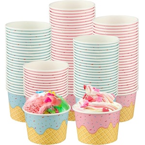 ถ้วยกระดาษทำไอศครีมแบบย่อยสลายได้เป็นมิตรต่อสิ่งแวดล้อมเกรดอาหารเคลือบสองชั้นผนังเดี่ยวโลโก้แบบใช้แล้วทิ้ง - Product Image 6