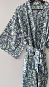 Kimono de playa indio de algodón largo, bata de baño de maternidad para ducha de invierno, ropa de playa, Bata - Product Image 4
