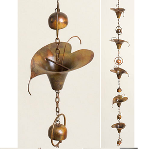 Ornement de jardin élégant personnalisé en cuivre acier inoxydable aluminium pluie chaîne gouttière descente de jardin du fabricant exportateur - Product Image 3