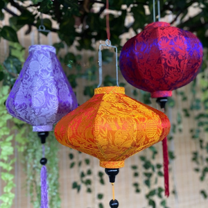 Handmade UFO Shape <b>Lantern</b> from Vietnam Bamboo Silk Hanging Light for Festivals, Restaurants, Night Market & Event Decor - Product Image 4