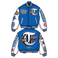 Noir Faux Pu Cuir Court Street Style Logo Recadrée Letterman Vestes Personnalisé Boxy Varsity Bomber Veste Hommes