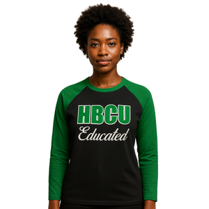 Camiseta de Manga Larga con Apliques de Verano, Estilo Raglán, para Mujeres Negras con Educación HBCU, Algodón Chenilla, Hermandad Griega Divine Nine, Personalizable - Product Image 1