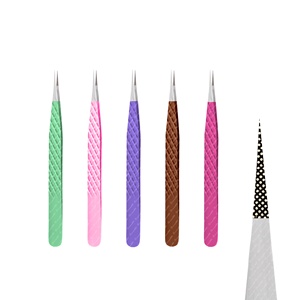 Pince à cils personnalisée à marque privée, à pointe isolante puissante en fibre, en acier inoxydable, pour extensions de cils - Product Image 3