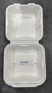 Caja de Comida con Tapa Biodegradable, Reciclable y Desechable de Bagazo de Caña de Azúcar a Prueba de Fugas para Uso en Restaurantes y Hoteles - Product Image 2