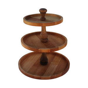 Elegant Round Acacia Wood <b>Cupcake</b> Display <b>Stand</b> 3 Tier Wooden Cake <b>Stand</b> For Party Dessert Pastry Serving Tray For Events - Product Image 1