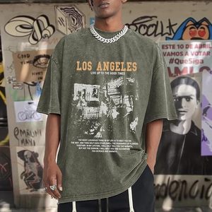 T-shirt décontracté 100% coton de haute qualité nouveauté t-shirt en coton lavé pour hommes en gros - Product Image 3