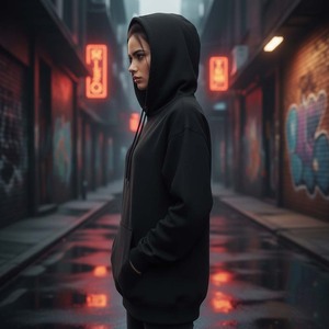 Custom Wholesale Unisex Heavyweight Cotton Oversized Black <b>Hoodie</b> Japanese <b>Anime</b> Back 3D Embroidery Eco-Friendly Streetwear - Product Image 6