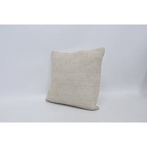 Luxury 16x16 Inch Beige Wool Kantha Patchwork Pillow Rustic Floral Vintage <b>Fluffy</b> Throw for <b>Bedding</b> Floor Woven 18x18 Square - Product Image 4