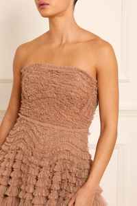 Vestido de noche floral de línea A Sweetheart con logotipo frontal adornado Material antiestático y transpirable para bodas y fiestas - Product Image 5