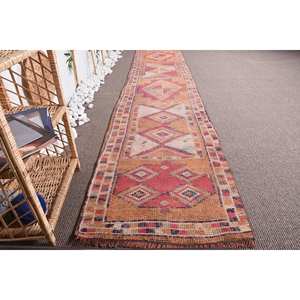 Tapis Vintage Turc Bohème Rouge Beige Patchwork Design Classique Écologique Pile Moyenne Grande Surface 2.4 X 12.3ft Rectangle Laine - Product Image 4