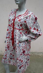 Handmade Summer Boho Midi Chiffon <b>Dress</b> for Women Elegant Casual Mini Party <b>Dress</b> with Long Sleeves 100% Cotton - Product Image 5