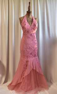 Collection d'usine 2025 robe de soirée en mousseline de soie perlée à la main pour les femmes sans manches longue robe de soirée avec Logo avant - Product Image 4