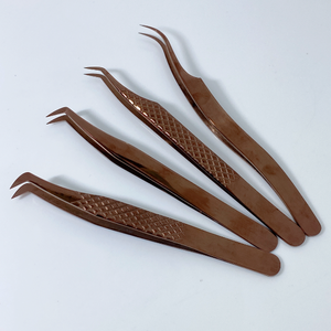 แหนบขนตาปลอมสแตนเลสคุณภาพดีตรงและโค้งแหนบขนตาด้านบนอุปกรณ์ต่อขนตา - Product Image 5