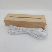 Vente en gros de douilles rectangulaires en bois et cadeaux de noël LED 3d, avec USB, planche à dessin créative quotidienne, veilleuses acryliques