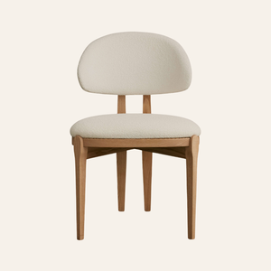 Silla de Comedor Moderna y Minimalista Elowen de Madera de Teca con Tapicería Ergonómica de Tela para Hogar, Comedor, Restaurante y Cafetería - Product Image 3