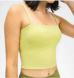 Camiseta de entrenamiento de algodón personalizada para mujer, Top corto de gimnasio para correr, camisetas sin mangas deportivas para Yoga - Product Image 3