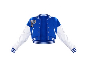 Fabricant OEM Broderie de haute qualité Femmes Collège Manches en cuir Veste universitaire Letterman de baseball personnalisée - Product Image 1