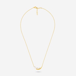 Trendy Gold Plated Alloy Necklace 192091 Imitation Pearl Diamond Number Pattern Link <b>Chain</b> <b>Copper</b> Stainless Steel Gold for Gift - Product Image 3