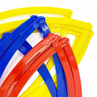 Juego de 6 Anillos de Agilidad Plegables de Plástico, 49.5 cm de Diámetro, Ligeros, Impermeables, Multifuncionales, para Entrenamiento de Fútbol y Baloncesto