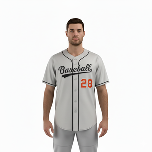 Servicio OEM ODM, Conjuntos de Uniformes de Béisbol Deportivos de Secado Rápido con Cuello Redondo y Botones, 100% Poliéster, Venta al por Mayor, Uniformes de Softbol y Béisbol Lisos - Product Image 4