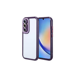 Coque de téléphone en silicone violet foncé avec protection d'appareil photo, bords colorés, coque de protection pour Samsung Galaxy 5G - Product Image 1