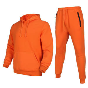 Venta al por mayor de los hombres con capucha pantalones de chándal de 2 piezas conjunto de ropa de invierno logotipo bordado personalizado Jogger conjuntos de hombres chándales Unisex chándal - Product Image 1