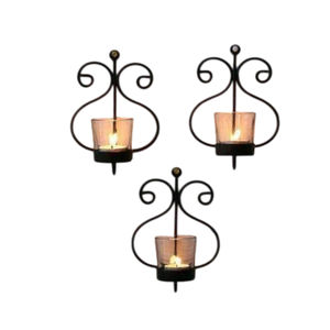 High Quality Deluxe Metal Iron <b>Tea</b> <b>Light</b> <b>Candle</b> <b>Holder</b> Wall Sconces Attractive Christmas Decorative Wall Hanging Best Birthdays - Product Image 2